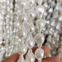 ABS Plastic Beads, ABS Plastic Pearl, Baroque, DIY, white, 14x20.50mm, Sold Per Approx 14-15 Inch Strand