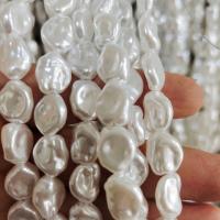 Koraliki plastikowe , Tworzywa ABS perła, barokowy, DIY, biały, 10.50x12.50mm, sprzedawane na około 14-15 cal Strand