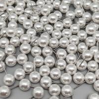 Kunststoff Ohrring Stecker, ABS-Kunststoff-Perlen, Einbrennlack, DIY & verschiedene Größen vorhanden, weiß, 100PCs/Menge, verkauft von Menge