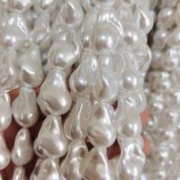 ABS Plastic Beads, ABS Plastic Pearl, Baroque, DIY, white, 12x15mm, Sold By PC