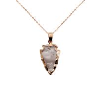 Gemstone Pendants Jewelry, Natural Stone, with Brass, arrowhead, gold color plated, different materials for choice & for woman, more colors for choice, 15-22x25-40mm, Sold By PC