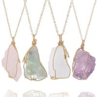 Gemstone Pendants Jewelry, Natural Stone, with Brass, gold color plated, different materials for choice & Unisex, more colors for choice, 31x42mm, Sold By PC