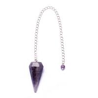 Gemstone Pendants Jewelry, Natural Stone, with 304 Stainless Steel Chain, Conical, different materials for choice & Unisex, more colors for choice, 20x39mm, Length:Approx 24.3 cm, Sold By PC