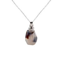 Natural Stone Perfume Bottle Pendant, different materials for choice & for woman, more colors for choice, 16x26-30mm, Sold By PC