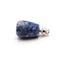 Blue Speckle Stone Perfume Bottle Pendant, with Brass, plated, Unisex, more colors for choice, 18x33mm, Sold By PC