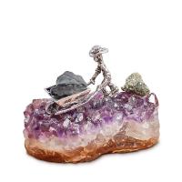Amethyst Decoration with Zinc Alloy silver color plated purple Sold By PC