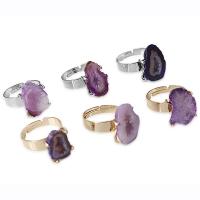 Agate Finger Ring, Ice Quartz Agate, with Brass, plated, Unisex, more colors for choice, 21mm, Inner Diameter:Approx 20mm, Sold By PC