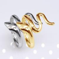 304 από ανοξείδωτο χάλυβα Open δάχτυλο του δακτυλίου, Φίδι, κοσμήματα μόδας & για άνδρες και γυναίκες, περισσότερα χρώματα για την επιλογή, 22mm, Sold Με PC