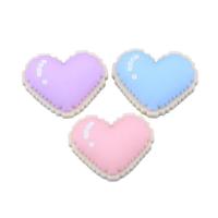 Mobile Phone DIY Decoration, Resin, Heart, epoxy gel, enamel, more colors for choice, 24x19x7mm, 100PCs/Bag, Sold By Bag