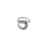 Brass Finger Ring, irregular, silver color plated, fashion jewelry & for woman, silver color, nickel, lead & cadmium free, 18mm, Sold By PC