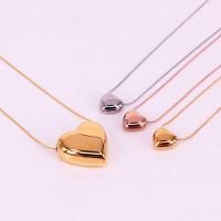 Stainless Steel Jewelry Necklace 304 Stainless Steel Heart Vacuum Ion Plating & snake chain & for woman 25mm Length Approx 15.7 Inch Sold By PC