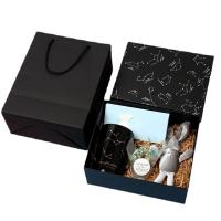 Jewelry Gift Box Paper Rectangle black Sold By PC