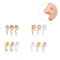 Stainless Steel Nose Piercing Jewelry, Brass, high quality plated, Unisex & hollow, more colors for choice, nickel, lead & cadmium free, 9x20mm, Sold By PC