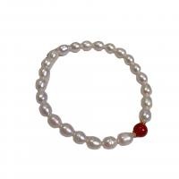 Freshwater Cultured Pearl Bracelet Freshwater Pearl with Gemstone & Brass irregular handmade & for woman white Length Approx 6.69 Inch Sold By PC