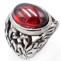 Titanium Steel Finger Ring, anoint, different size for choice & for man, red, 15x23mm, Sold By PC