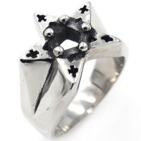 Titanium Steel Finger Ring Star anoint & for man original color Sold By PC