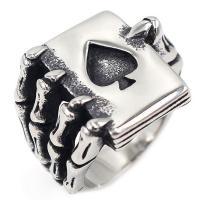 Titanium Steel Finger Ring Poker anoint & for man & blacken original color Sold By PC