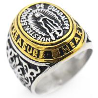 Titanium Steel Finger Ring gold color plated & for man & blacken two different colored Sold By PC