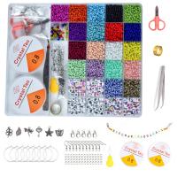Seedbead Zestaw narzędzi do produkcji biżuterii, ze Plastikowe pudełko & Stop cynku, Glazurowane, DIY, mieszane kolory, 230x190x18mm, sprzedane przez Box