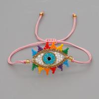 Evil Eye Jewelry Bracelet Seedbead Adjustable & fashion jewelry & Unisex nickel lead & cadmium free Length Approx 5.12 Inch Sold By PC