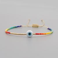 Evil Eye Jewelry Bracelet, Seedbead, handmade, Adjustable & fashion jewelry & for woman, nickel, lead & cadmium free, Length:Approx 11.02 Inch, Sold By PC