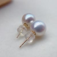 Akoya Cultured Pearls Stud Earring, fashion jewelry & different size for choice & for woman, white, Sold By Pair