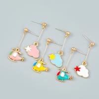 Tibetan Style Drop Earrings, gold color plated, fashion jewelry & for woman & enamel, more colors for choice, Sold By Pair