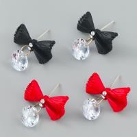 Acrylic Jewelry Earring Zinc Alloy with acrylic rhinestone painted fashion jewelry & for woman Sold By Pair