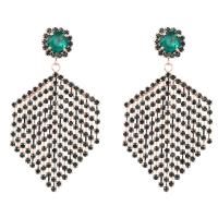 Rhinestone Earring Zinc Alloy fashion jewelry & for woman & with rhinestone two different colored Sold By Pair