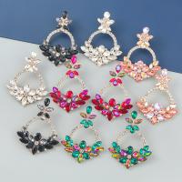 Rhinestone Earring Zinc Alloy Star fashion jewelry & for woman & with rhinestone Sold By Pair