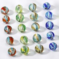 Silberfolie Lampwork Perlen, mit Silberfolie, rund, Epoxidharzklebstoff, DIY, keine, 12mm, verkauft von PC