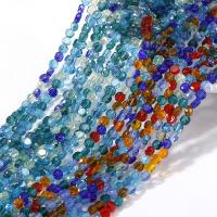 Runde Kristallperlen, Kristall, flache Runde, DIY & facettierte, mehrere Farben vorhanden, 4x2.70mm, ca. 140PCs/Strang, verkauft von Strang