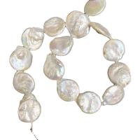 Barock odlad sötvattenspärla pärlor, Freshwater Pearl, polerad, DIY, vit, 18mm, Såld Per Ca 38 cm Strand