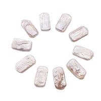 Cultured Baroque Freshwater Pearl Beads, Rectangle, polished, DIY, white, 9x16mm, Sold By PC