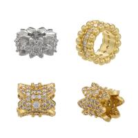 Brass Spacer Beads, Round, plated, DIY & different styles for choice & micro pave cubic zirconia, more colors for choice, nickel, lead & cadmium free, Sold By PC