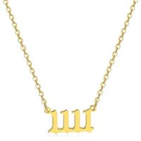 Stainless Steel Jewelry Necklace 304 Stainless Steel Number Vacuum Ion Plating & for woman Length 17.7 Inch Sold By PC