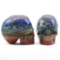 Fashion Decoration Gemstone Skull Carved Halloween Design & patchwork mixed colors Sold By PC