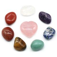 Fashion Decoration Gemstone with Velveteen polished 8 pieces mixed colors Sold By Set