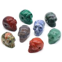 Gemstone Pendants Jewelry, Skull, polished, DIY & different materials for choice, more colors for choice, 20x25x30mm, Sold By PC