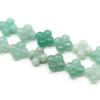 Gemstone Jewelry Beads Four Leaf Clover Carved DIY 14mm Approx Sold By Strand