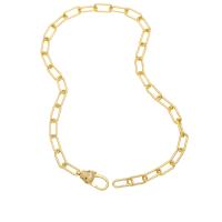 Cubic Zircon Micro Pave Brass Necklace Leopard gold color plated & micro pave cubic zirconia & for woman golden nickel lead & cadmium free Length 16.7 Inch Sold By PC