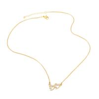 Cubic Zircon Micro Pave Brass Necklace with 2 extender chain gold color plated & micro pave cubic zirconia & for woman golden nickel lead & cadmium free Length 17.7 Inch Sold By PC