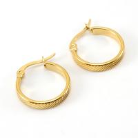 Titanium Steel  Earring, 18K gold plated, fashion jewelry & for woman, golden, Sold By Pair
