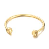 Aço inoxidável 304 abertura da pulseira, joias de moda & para mulher, dourado, 3.30mm, Diametro interno:Aprox 58mm, vendido por PC