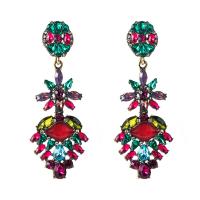 Rhinestone Earring Zinc Alloy with Glass Rhinestone fashion jewelry & for woman & with rhinestone multi-colored nickel lead & cadmium free Sold By Pair