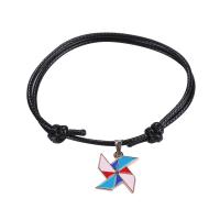 Fashion Create Wax Cord Bracelets with Zinc Alloy gold color plated 2 pieces & Adjustable & fashion jewelry & Unisex & enamel Length 16-25 cm Sold By Pair