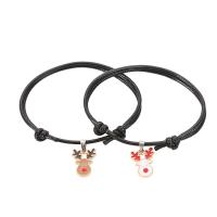Couple Bracelet and Bangle, Wax Cord, with Tibetan Style, plated, 2 pieces & Adjustable & fashion jewelry & enamel, more colors for choice, Length:16-25 cm, Sold By Pair