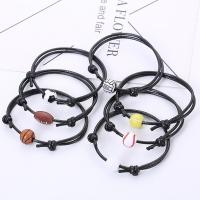 Wax Cord Bracelet, with Acrylic, Round, Adjustable & fashion jewelry & Unisex & different styles for choice, more colors for choice, Length:16-25 cm, Sold By PC