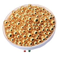 Acrylic Jewelry Beads Round stoving varnish DIY & no hole golden Sold By Bag