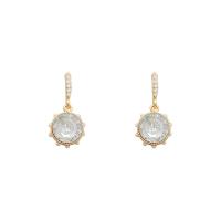 Zinc Alloy Drop Earrings Round high quality gold color plated fashion jewelry & for woman & with rhinestone golden nickel lead & cadmium free Sold By Pair